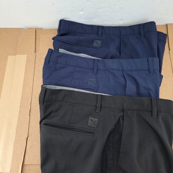 Puma Performance Golf Pants Mens Blue Black  Fitness Lightweight Sz 36x 29.5 3of - Picture 2 of 13